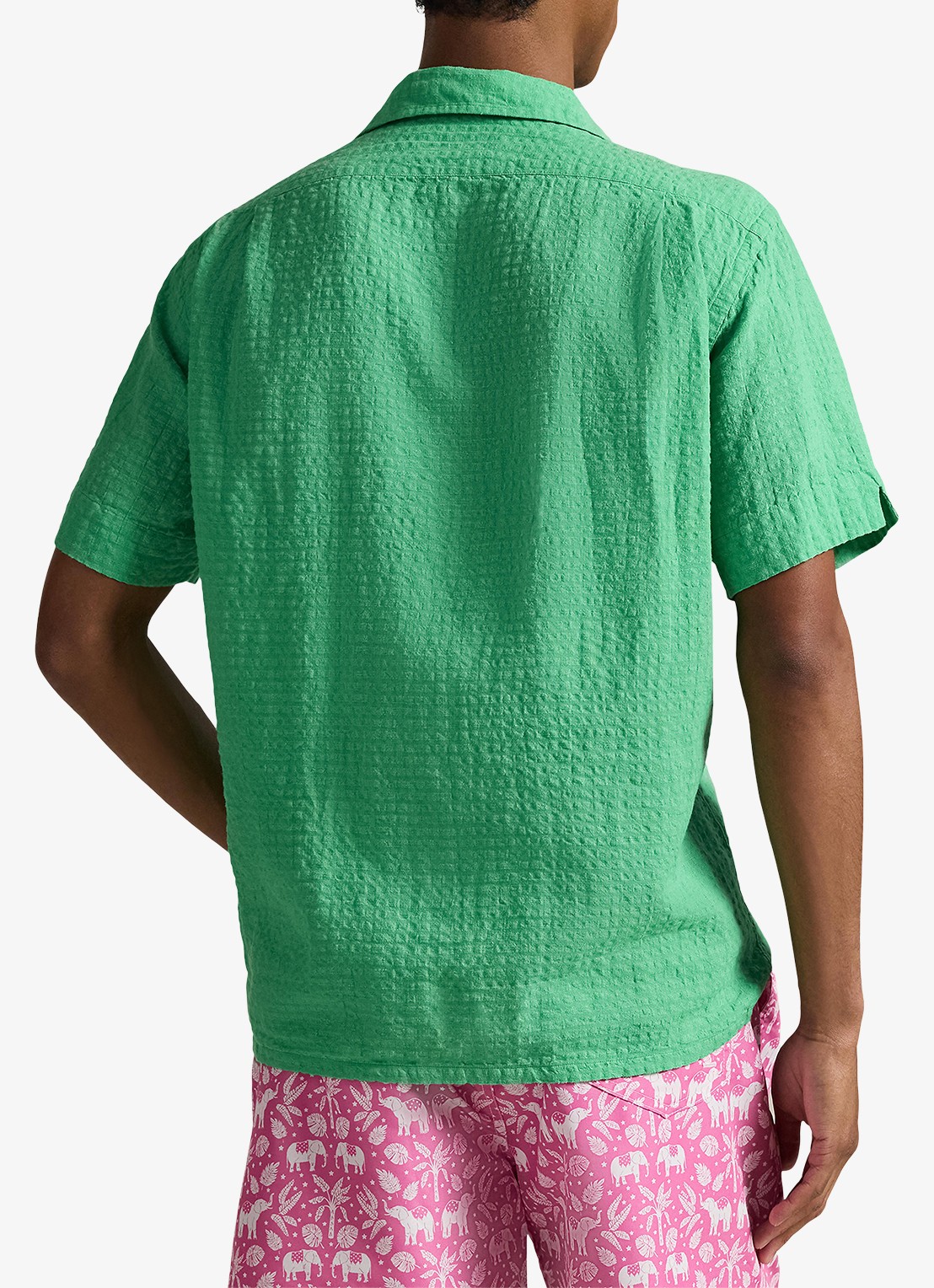 Ralph Lauren Regular fit overhemd in linnenblend met borstzak en logoborduring - achterkant 3 plato green-2zb8