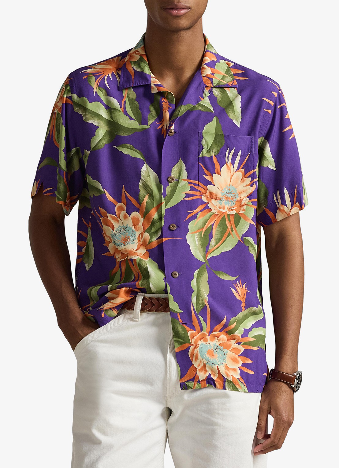 Ralph Lauren Regular fit overhemd met bloemenprint - detail 4 purple south floral