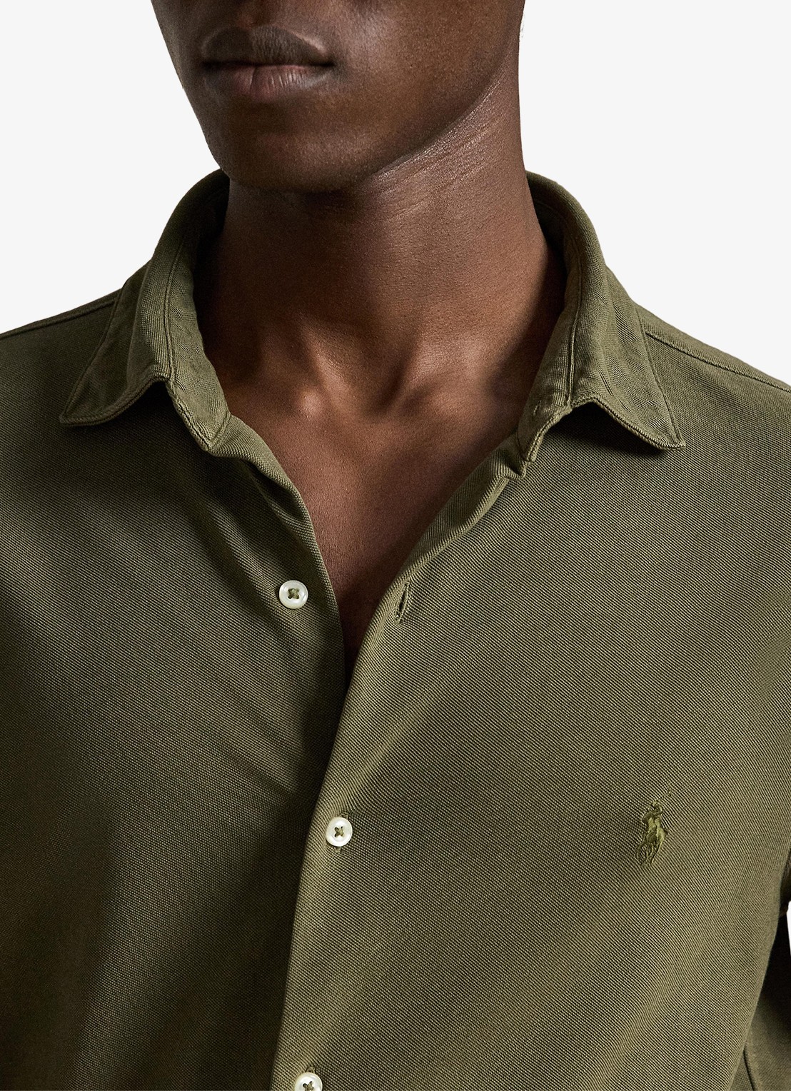 Ralph Lauren Regular fit overhemd met logo - detail 5 outdoors olive / olijfgroen