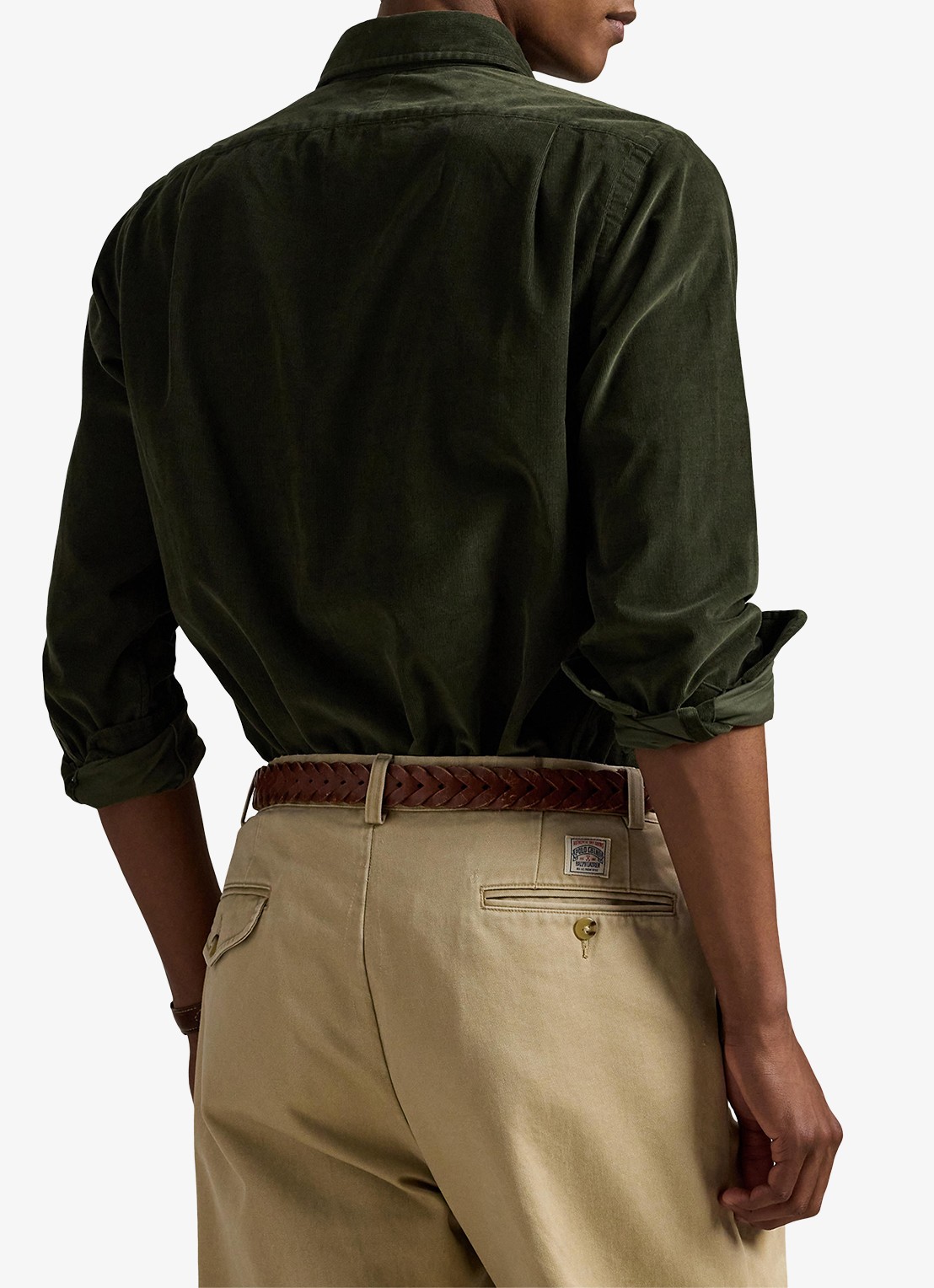 Ralph Lauren Regular fit overhemd met logoborduring - achterkant 5 legergroen