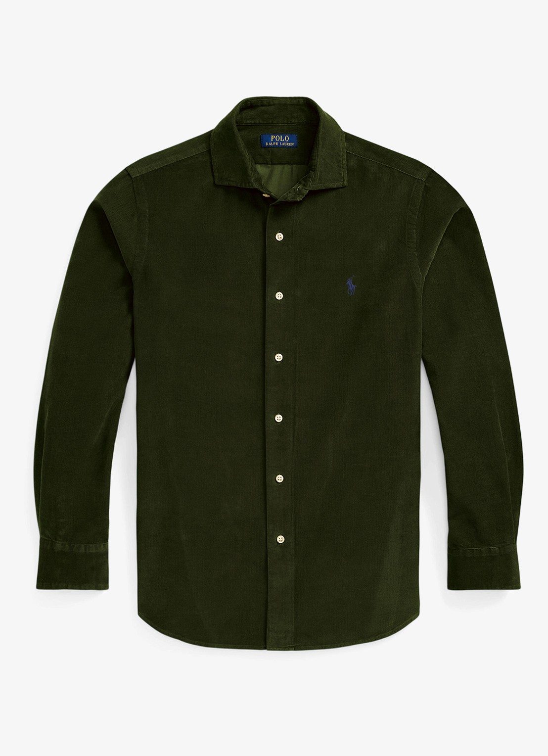Ralph Lauren Regular fit overhemd met logoborduring - voorkant legergroen