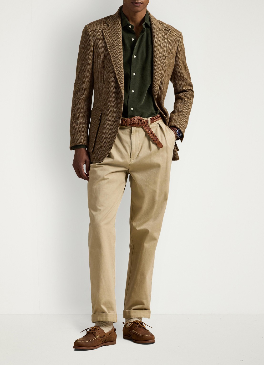 Ralph Lauren Regular fit overhemd met logoborduring - voorkant 2 legergroen