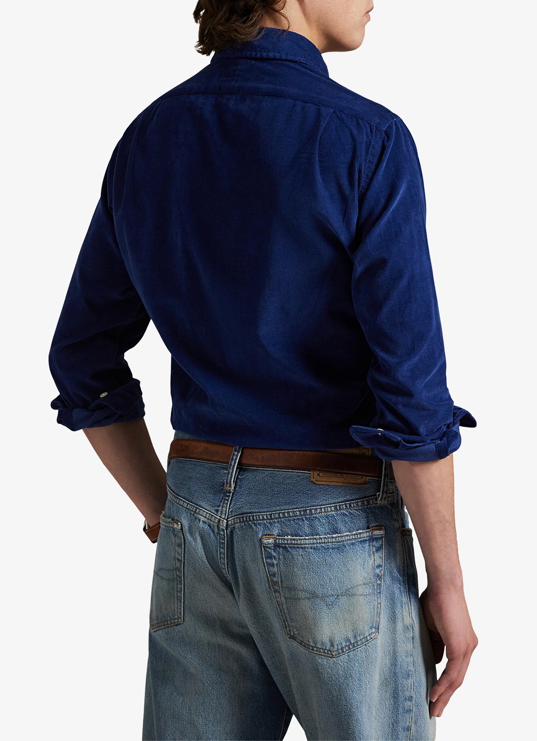 Ralph Lauren Regular fit overhemd met logoborduring - achterkant 5 freshwater / donkerblauw