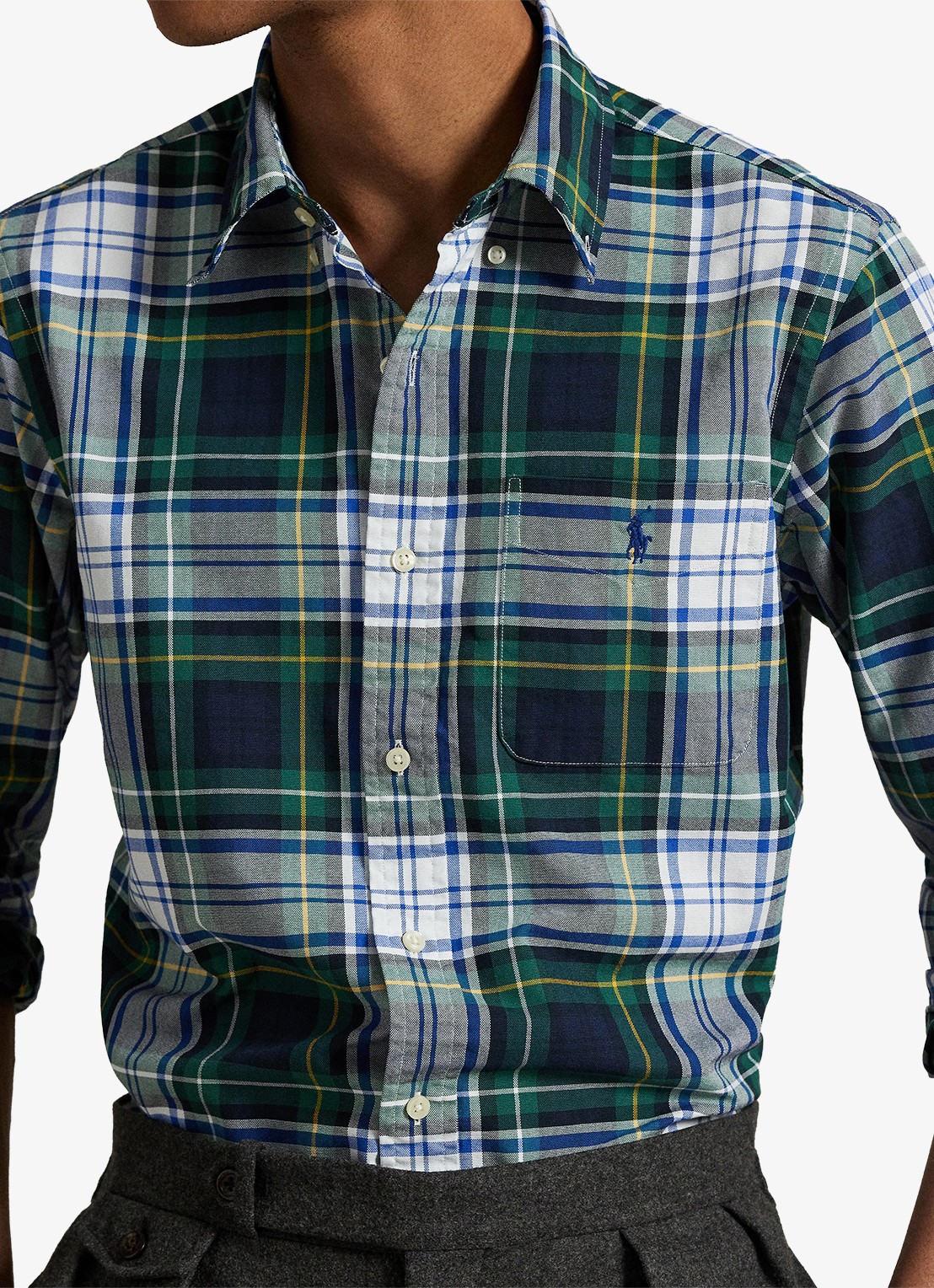 Ralph Lauren Regular fit overhemd met logoborduring - detail 2 groen