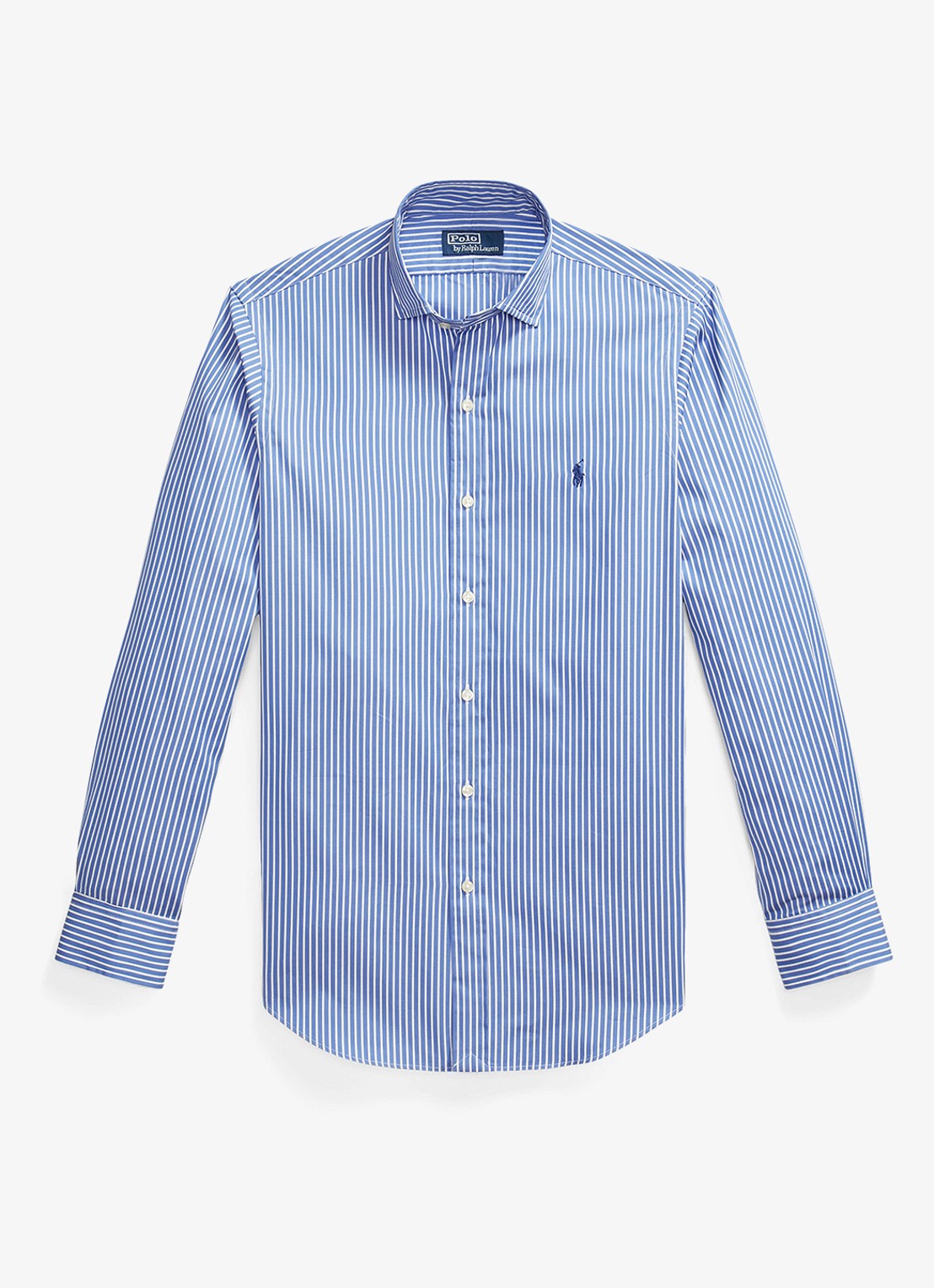 Ralph Lauren Regular fit overhemd met logoborduring - voorkant blue/white / blauw
