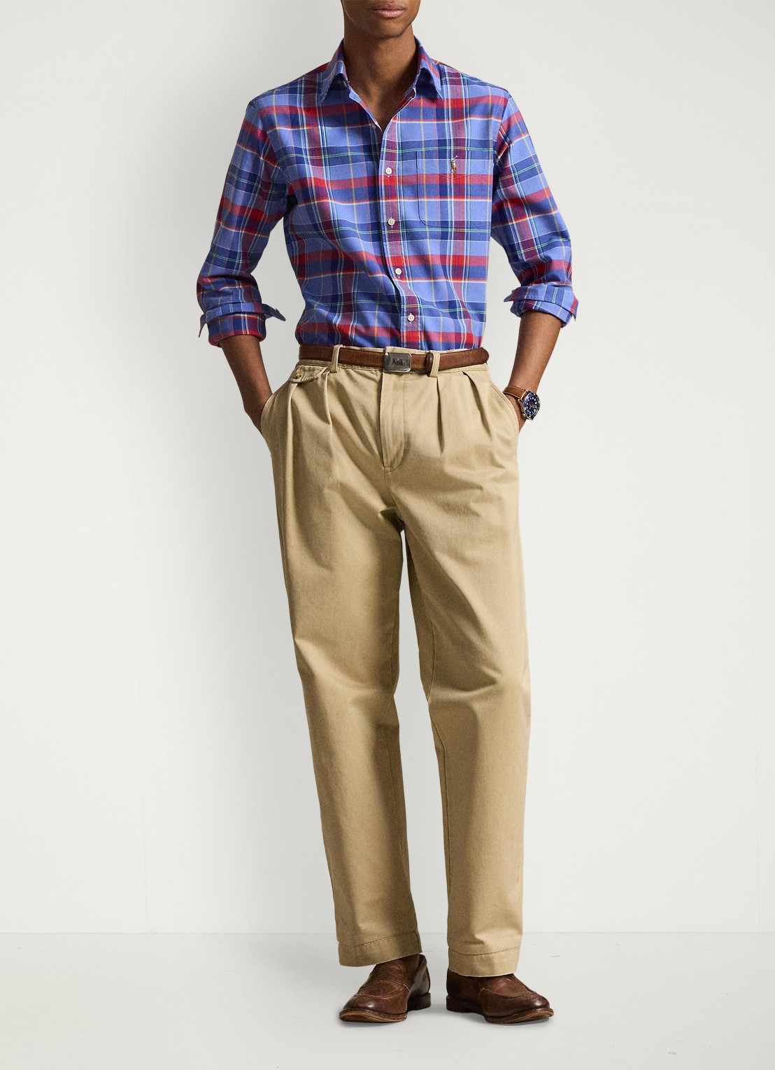 Ralph Lauren Regular fit overhemd met logoborduring - detail 5 donkerblauw