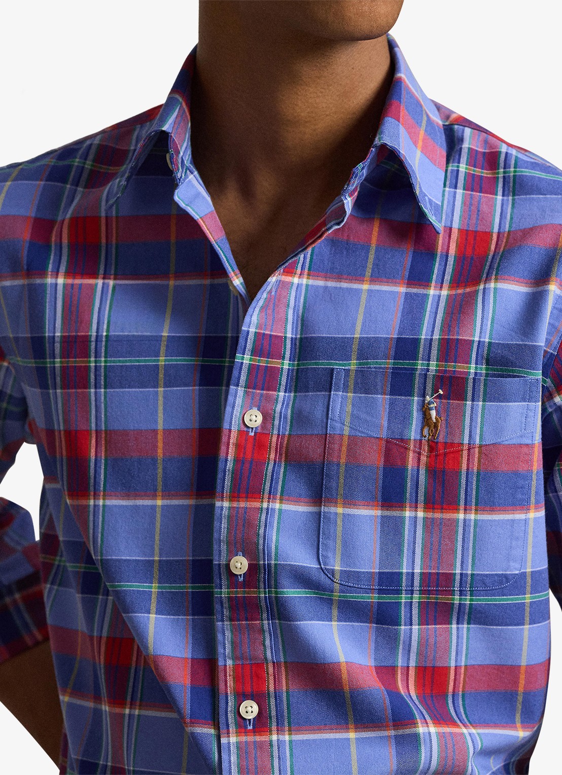 Ralph Lauren Regular fit overhemd met logoborduring - detail 6 donkerblauw