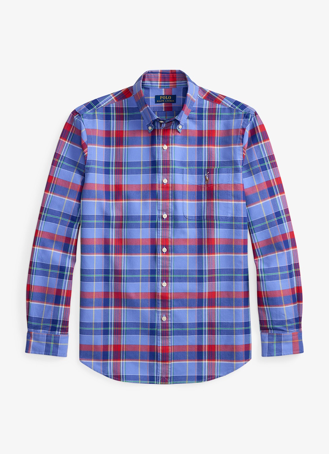 Ralph Lauren Regular fit overhemd met logoborduring - voorkant donkerblauw