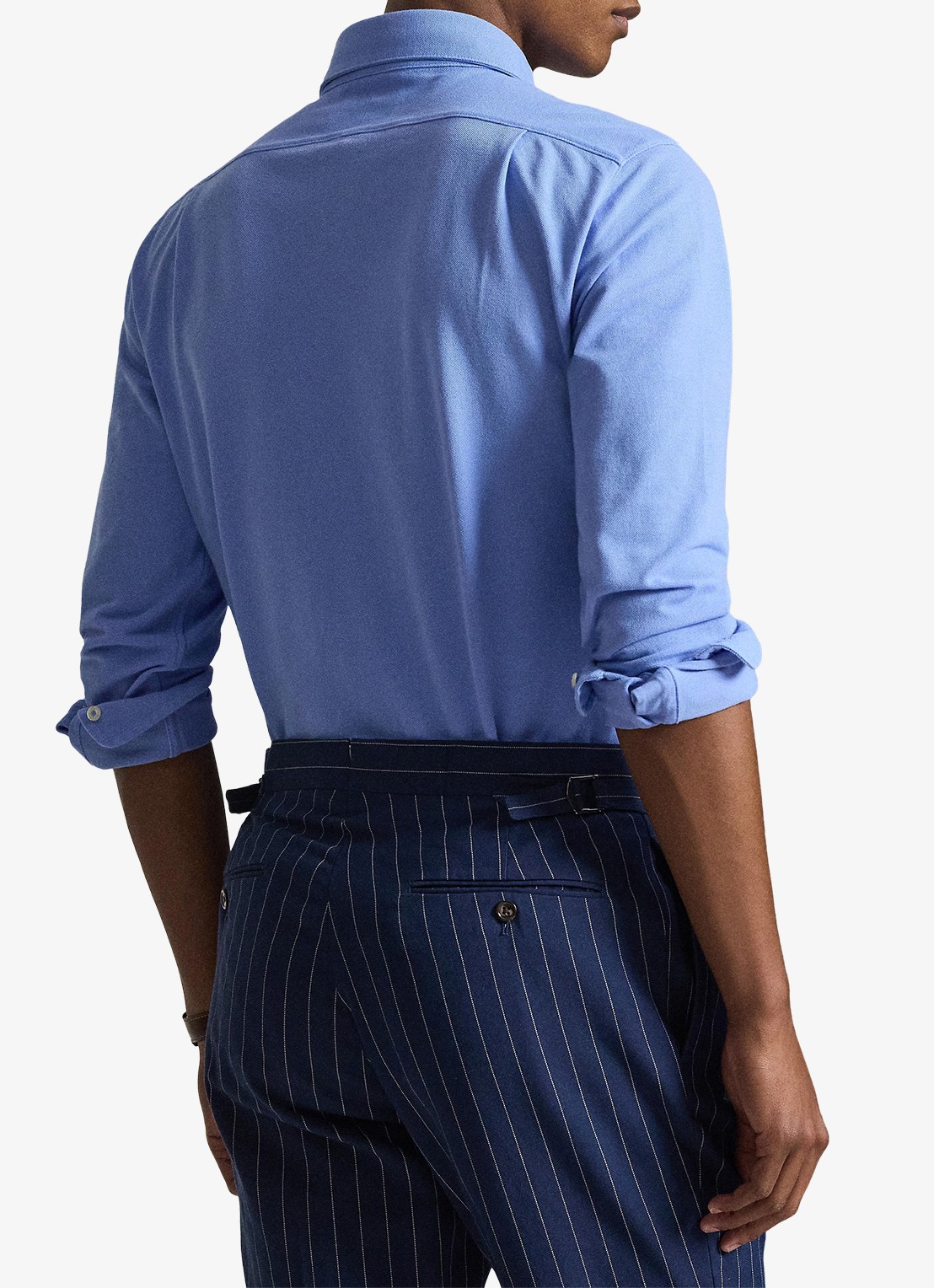 Ralph Lauren Regular fit overhemd met logoborduring - achterkant canvas blue / blauw