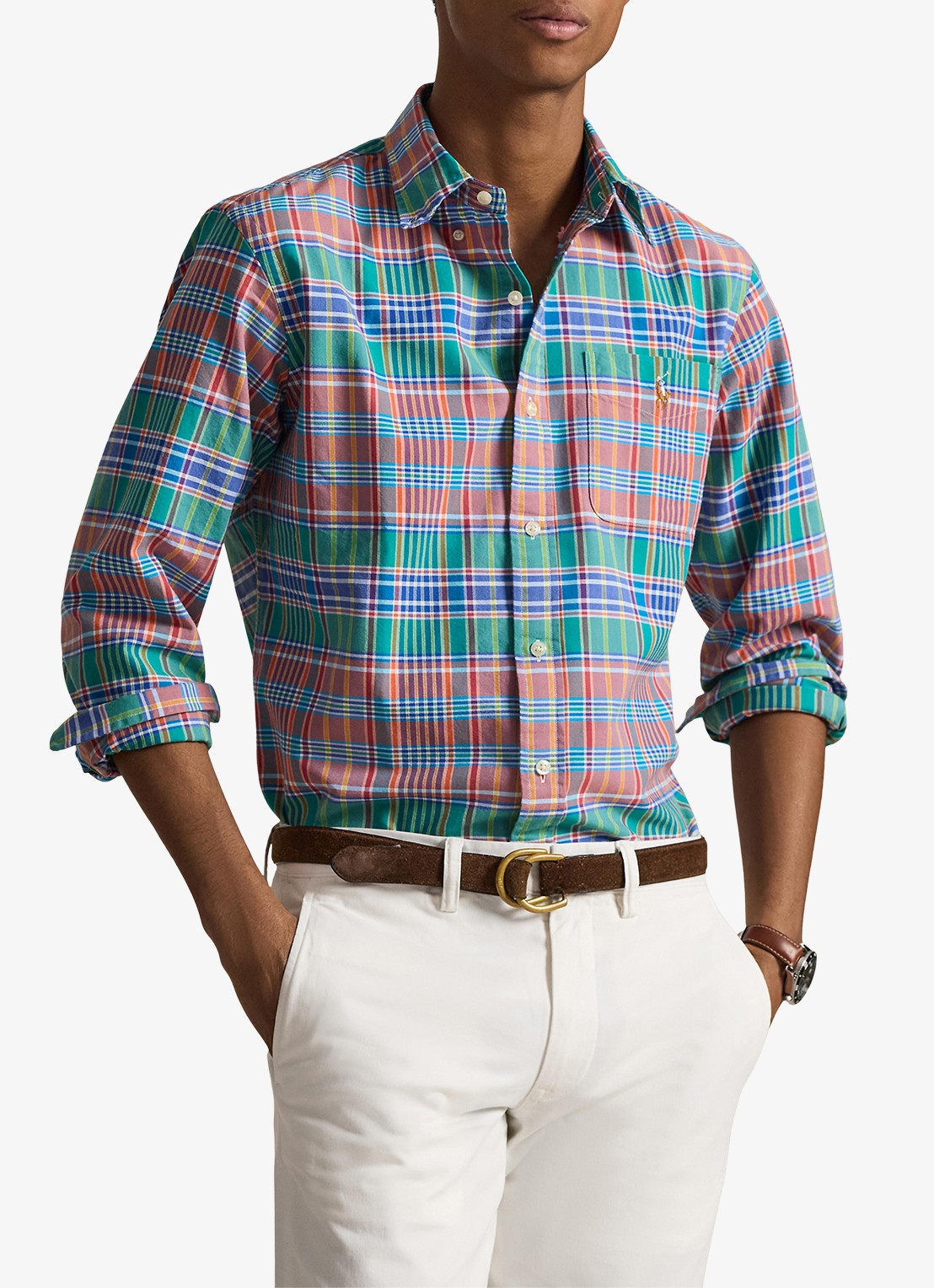 Ralph Lauren Regular fit overhemd met logoborduring - detail 4 orange