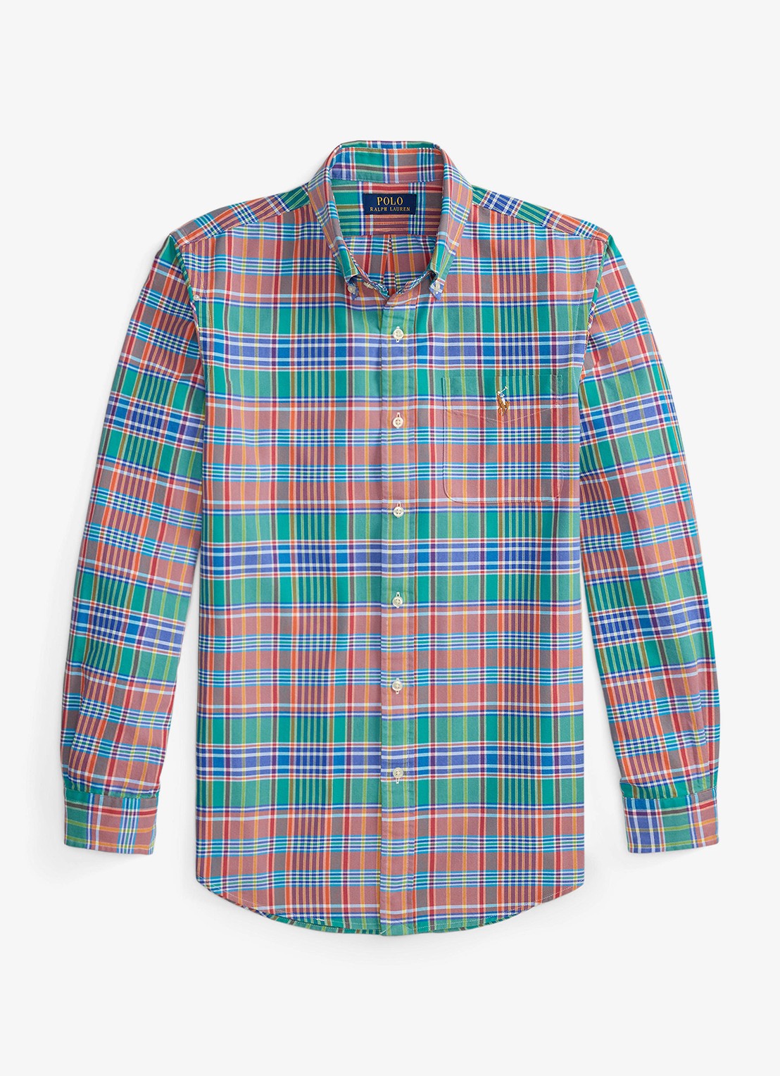 Ralph Lauren Regular fit overhemd met logoborduring - voorkant orange