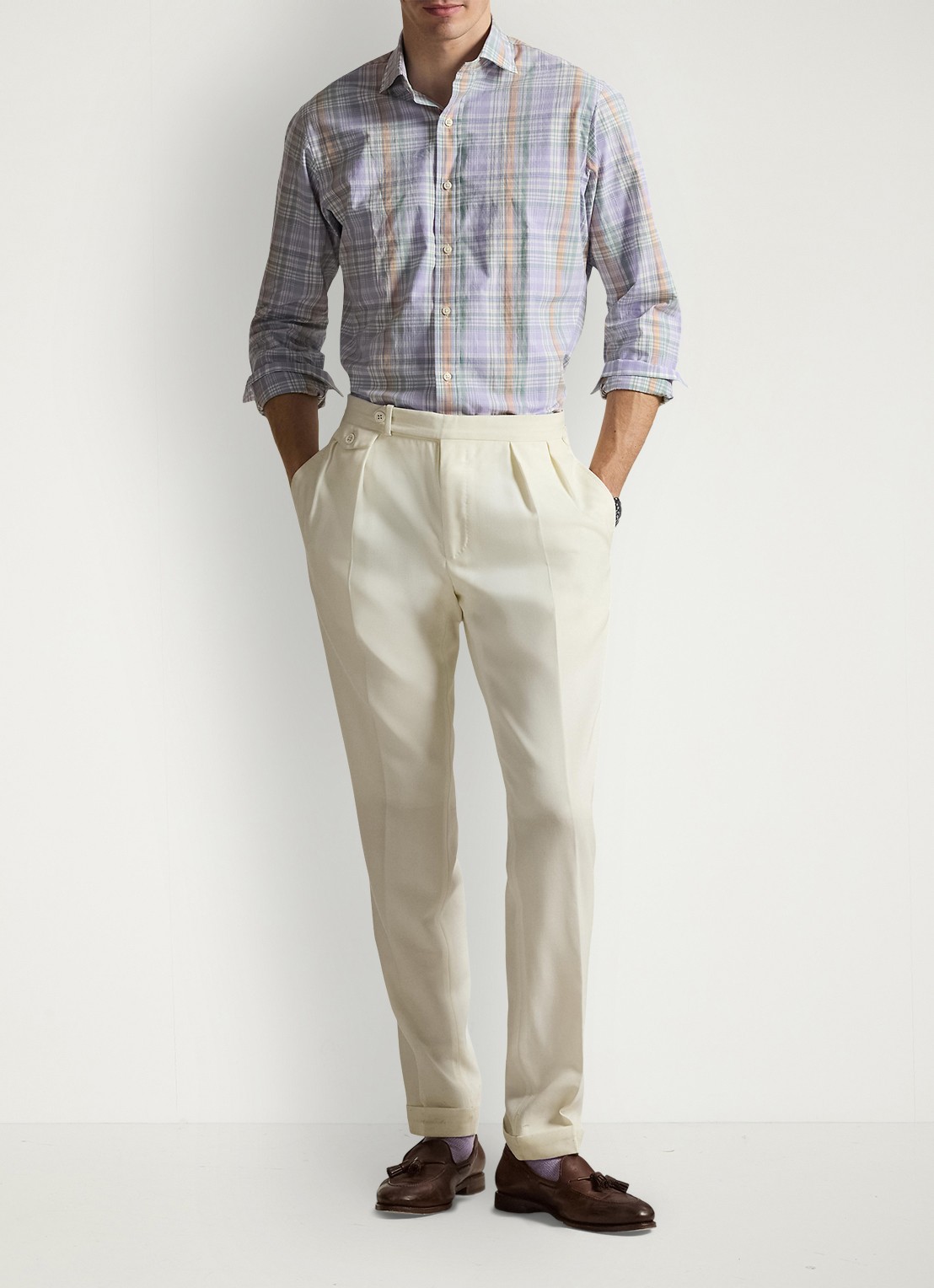 Ralph Lauren Regular fit overhemd met print - voorkant 2 7123b lavender orange / lavendel