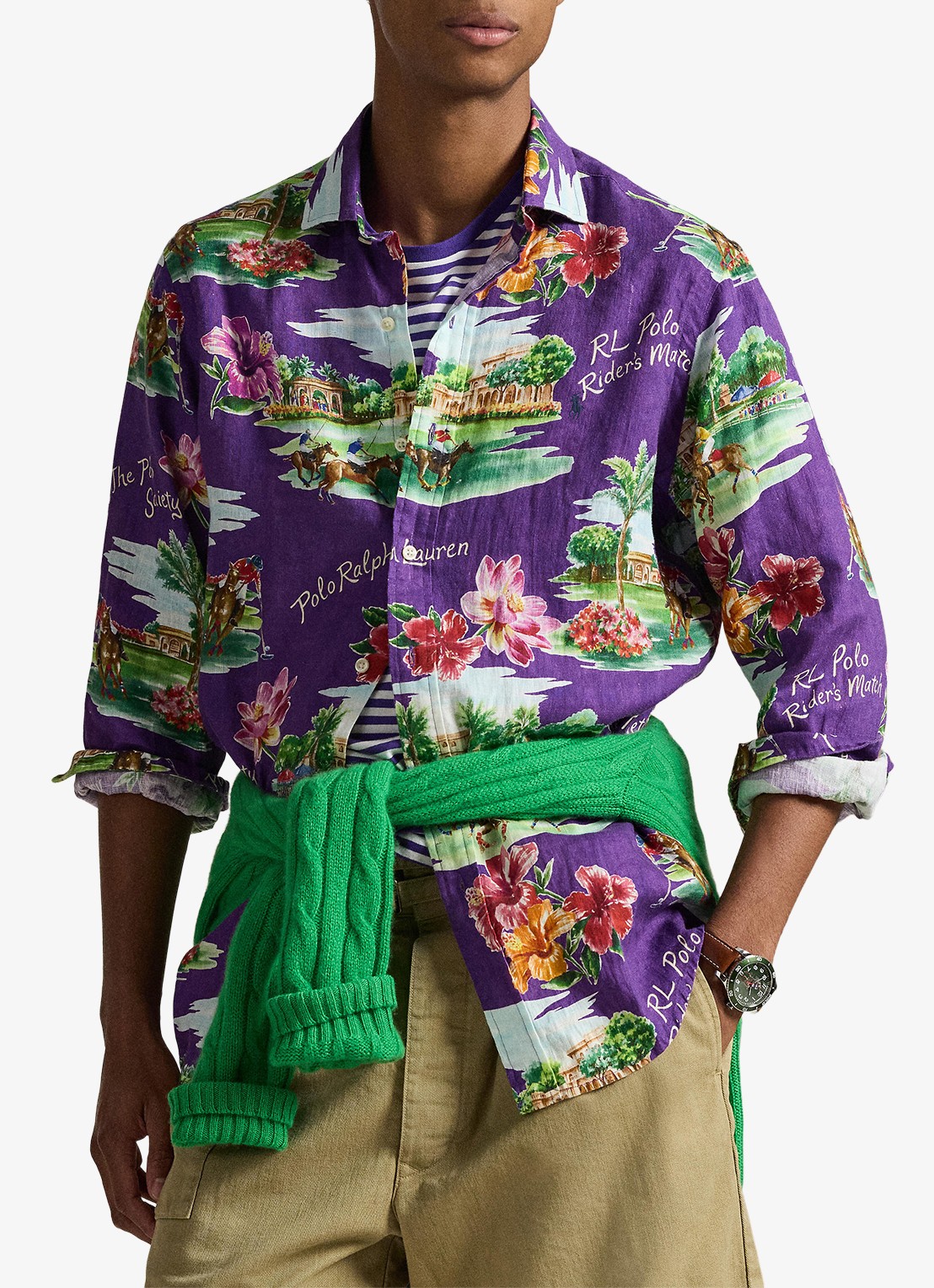 Ralph Lauren Regular fit overhemd met print - detail 4 paars