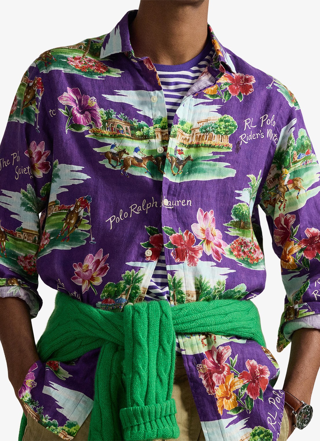 Ralph Lauren Regular fit overhemd met print - detail 5 paars