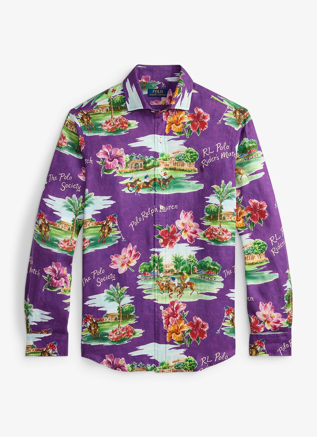 Ralph Lauren Regular fit overhemd met print - voorkant paars