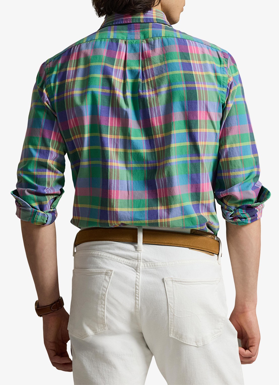 Ralph Lauren Regular fit overhemd met ruitdessin en borstzak - achterkant 5 green blue multi / groen