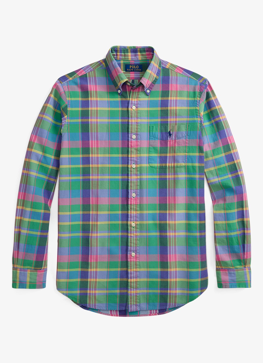 Ralph Lauren Regular fit overhemd met ruitdessin en borstzak - voorkant 3 green blue multi / groen