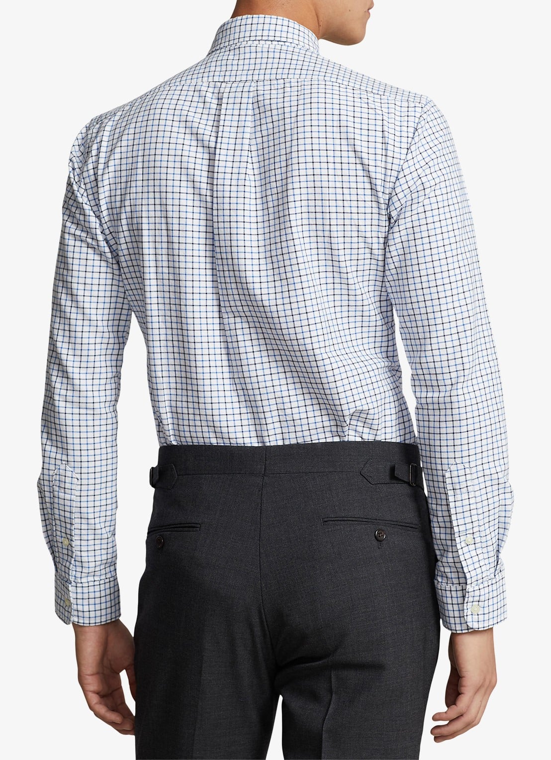 Ralph Lauren Regular fit overhemd met ruitdessin en logoborduring - achterkant white/blue / wit