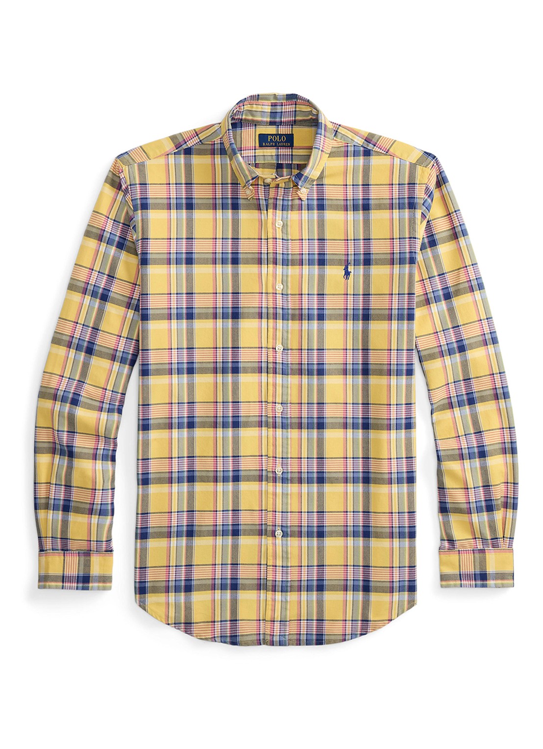 Ralph Lauren Regular fit overhemd met ruitdessin en logoborduring - voorkant geel