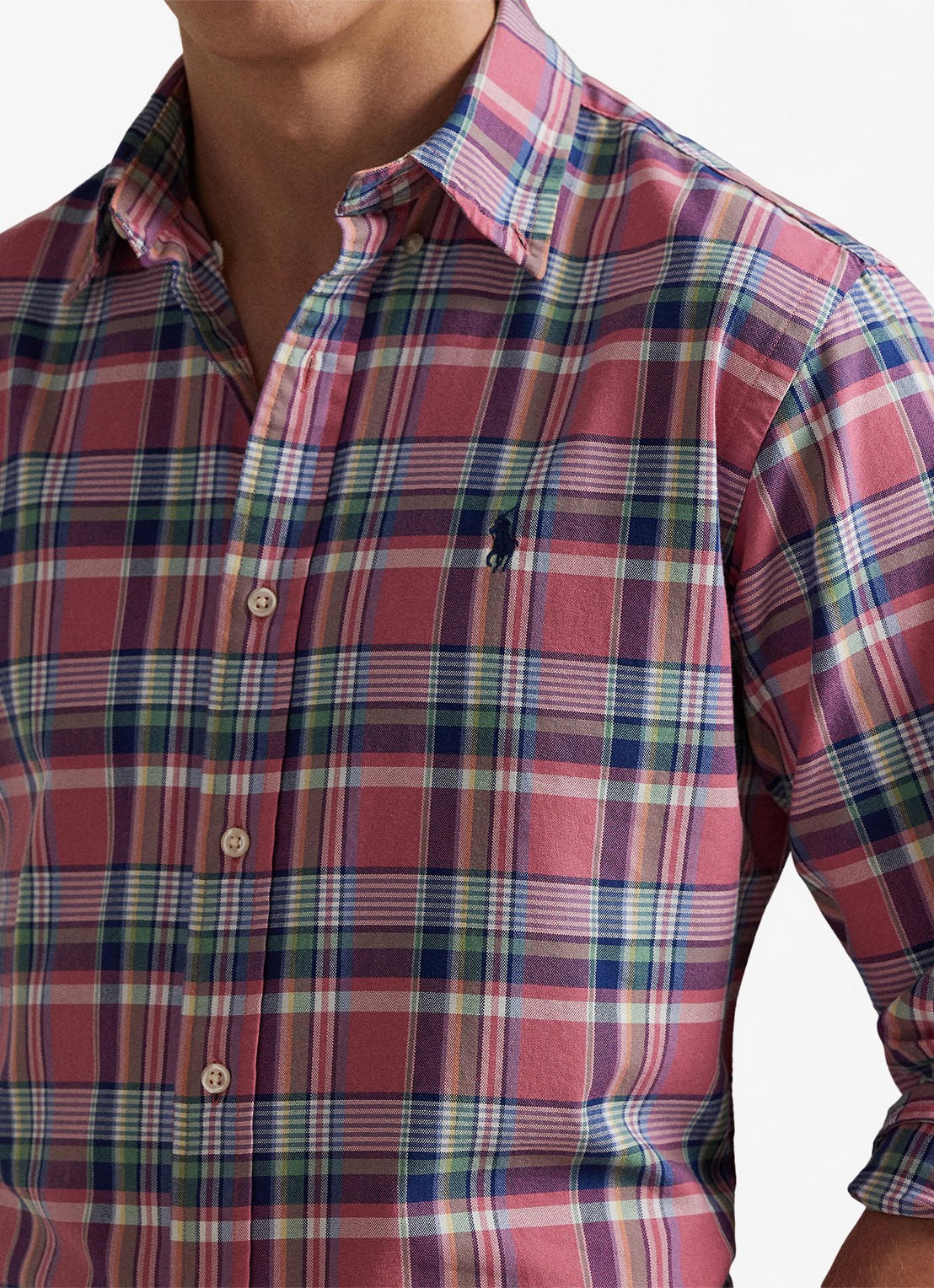 Ralph Lauren Regular fit overhemd met ruitdessin en logoborduring - detail 5 roze