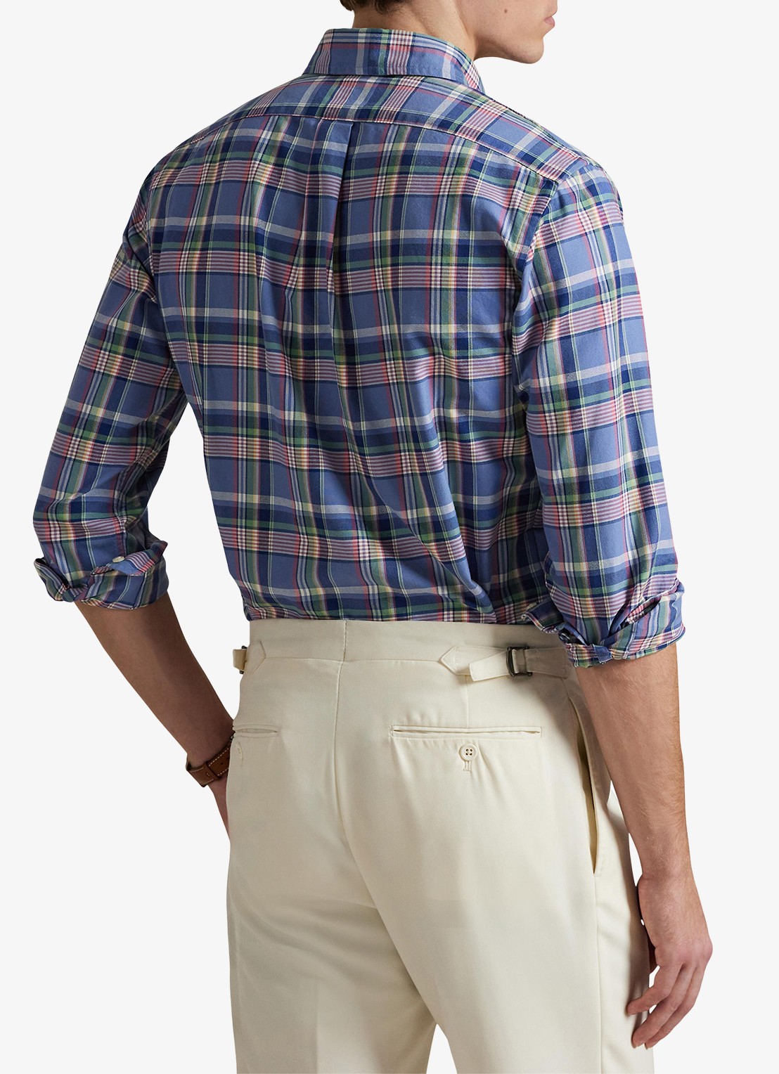 Ralph Lauren Regular fit overhemd met ruitdessin en logoborduring - achterkant 3 donkerblauw