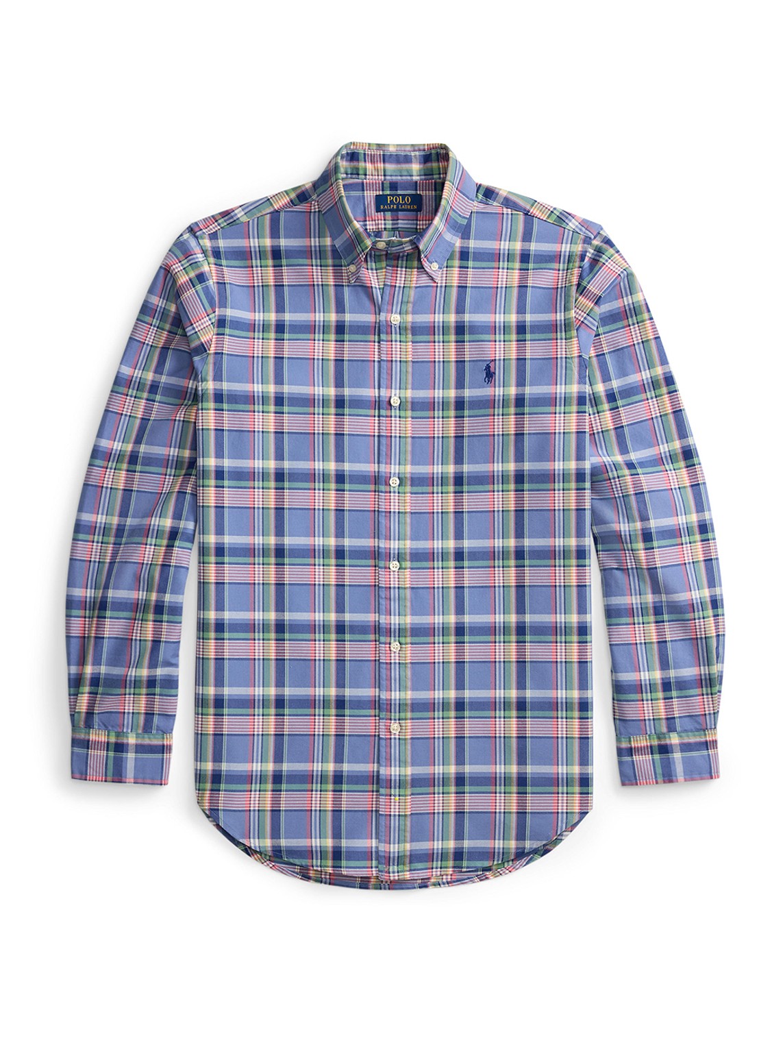 Ralph Lauren Regular fit overhemd met ruitdessin en logoborduring - voorkant donkerblauw