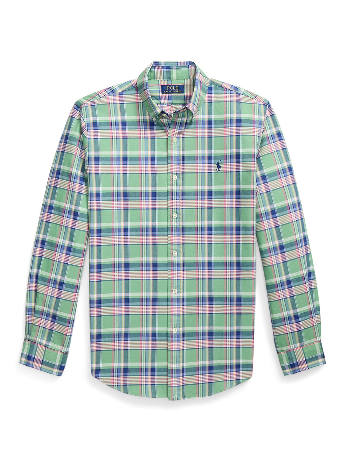 Ralph Lauren Regular fit overhemd met ruitdessin en logoborduring - voorkant groen