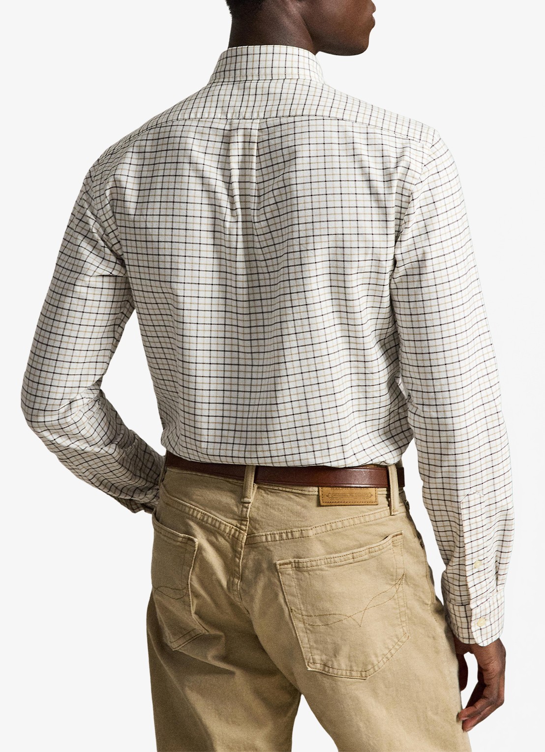 Ralph Lauren Regular fit overhemd met ruitdessin en logoborduring - achterkant bruin