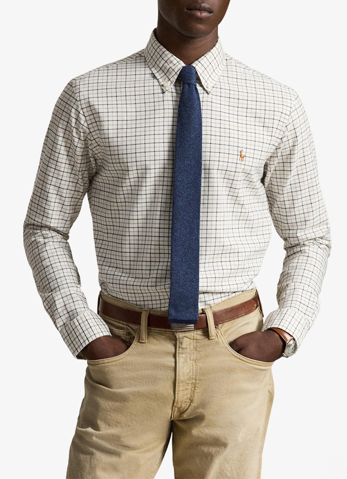 Ralph Lauren Regular fit overhemd met ruitdessin en logoborduring - voorkant 3 bruin