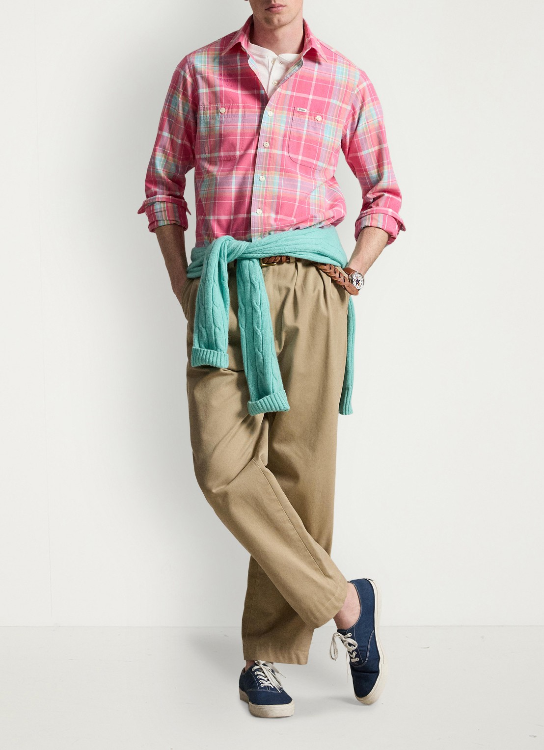 Ralph Lauren Regular fit overhemd met ruitdessin - detail 4 7212 pink turquoise multi-zyit