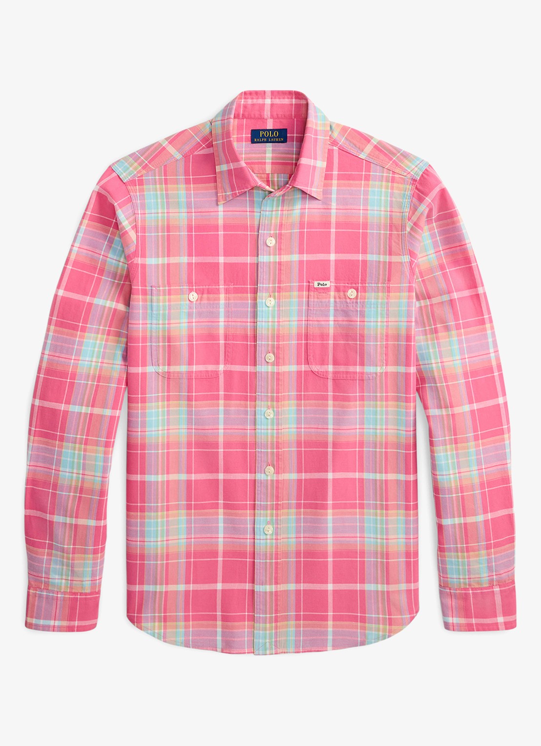 Ralph Lauren Regular fit overhemd met ruitdessin - voorkant 7212 pink turquoise multi-zyit