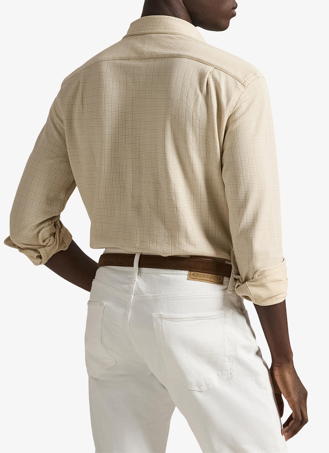 Ralph Lauren Regular fit overhemd met ruitdessin - achterkant 3 glen plaid-sand dune/white-zypl