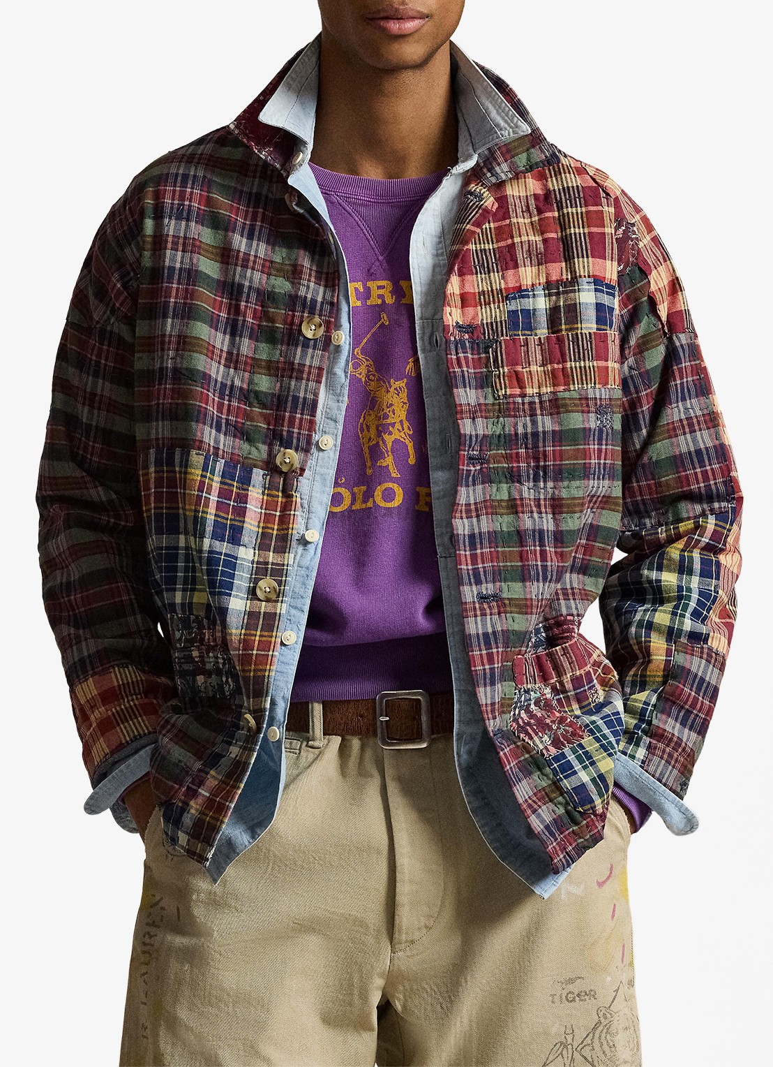 Ralph Lauren Regular fit overhemd met ruitdessin - detail 3 madras piecing / rood