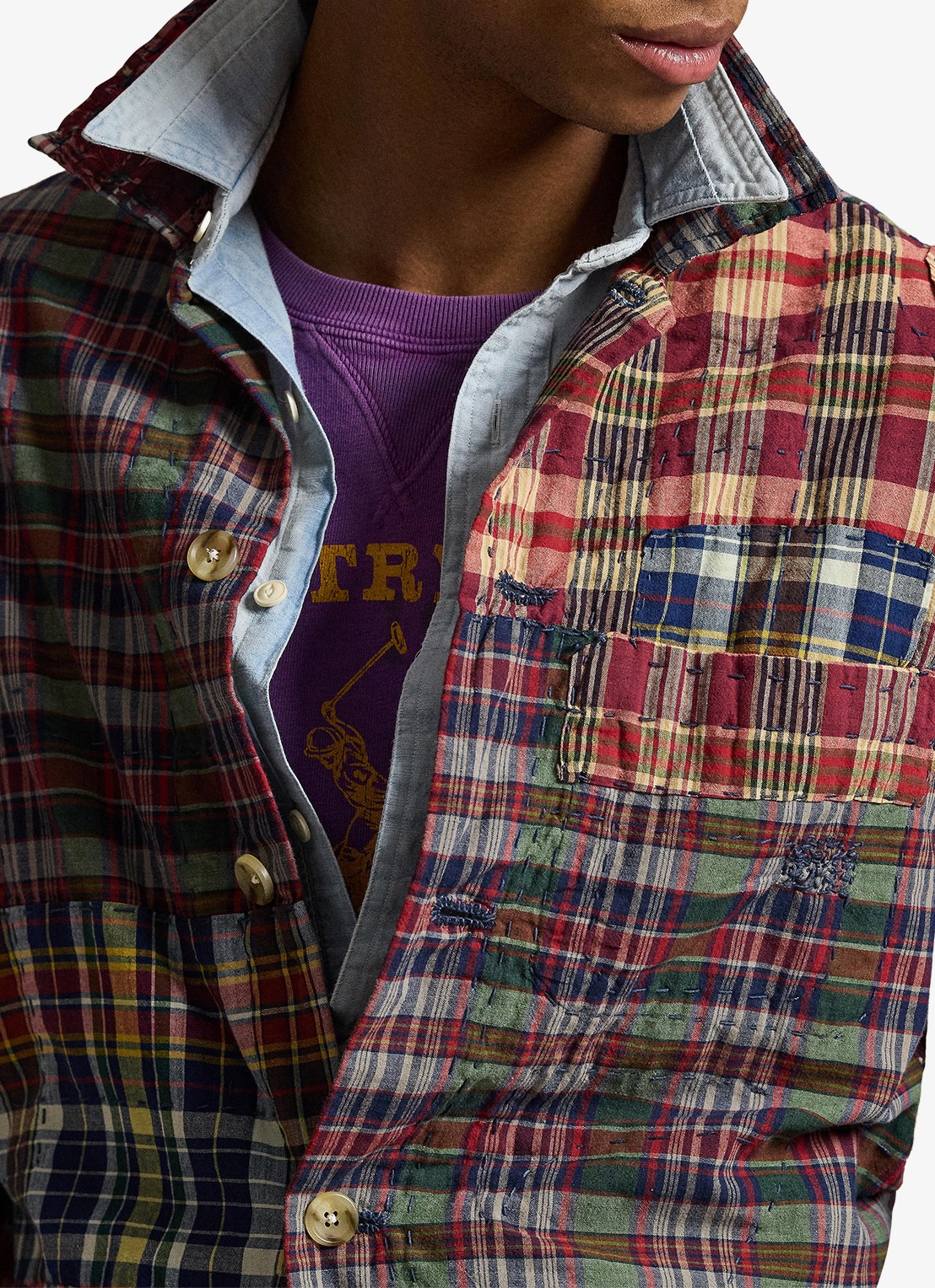 Ralph Lauren Regular fit overhemd met ruitdessin - detail 5 madras piecing / rood