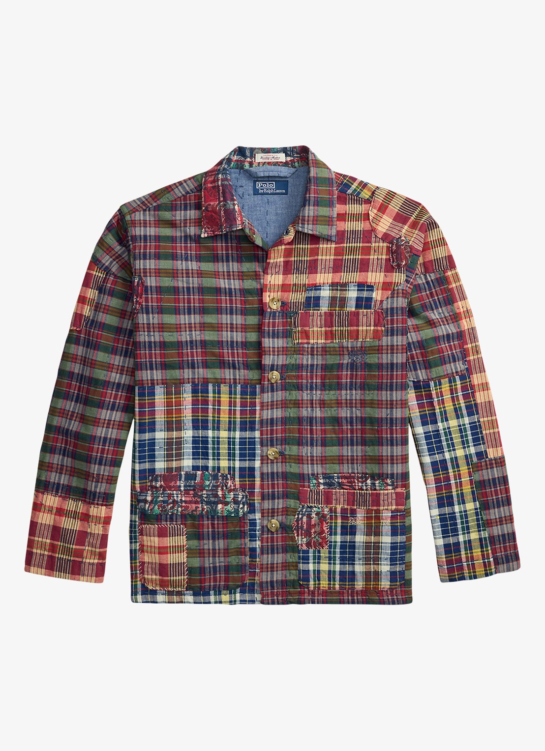 Ralph Lauren Regular fit overhemd met ruitdessin - voorkant 2 madras piecing / rood