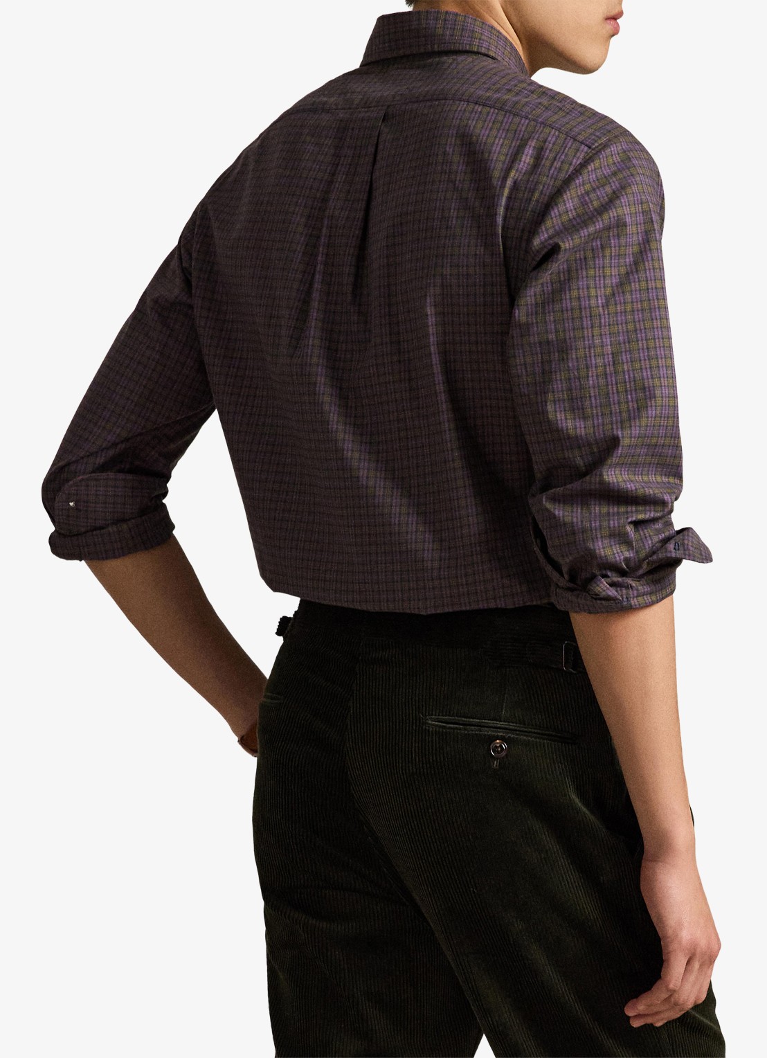 Ralph Lauren Regular fit overhemd met ruitdessin - achterkant 3 7364 olive lavender multi / olijfgroen