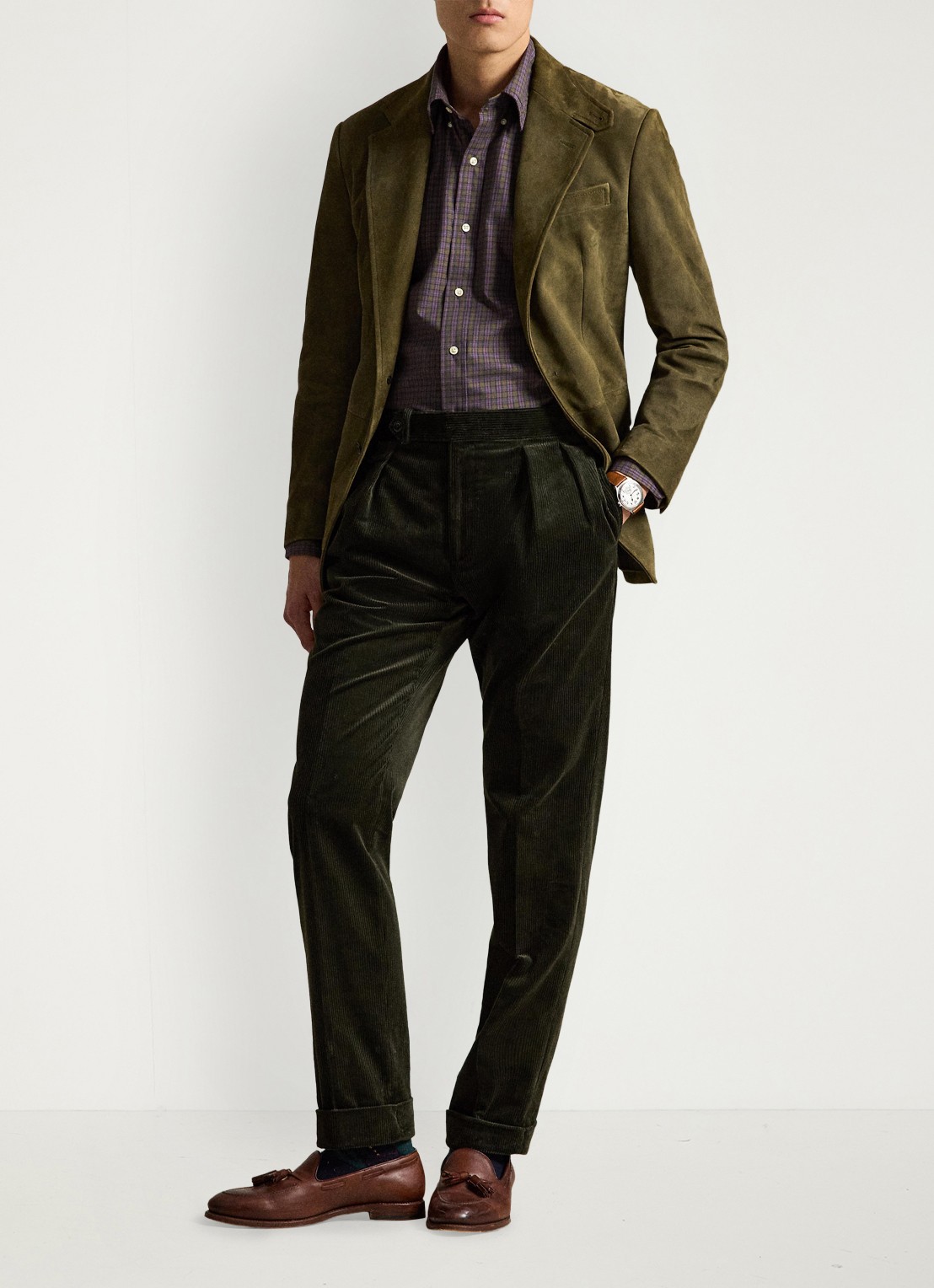Ralph Lauren Regular fit overhemd met ruitdessin - detail 7364 olive lavender multi / olijfgroen