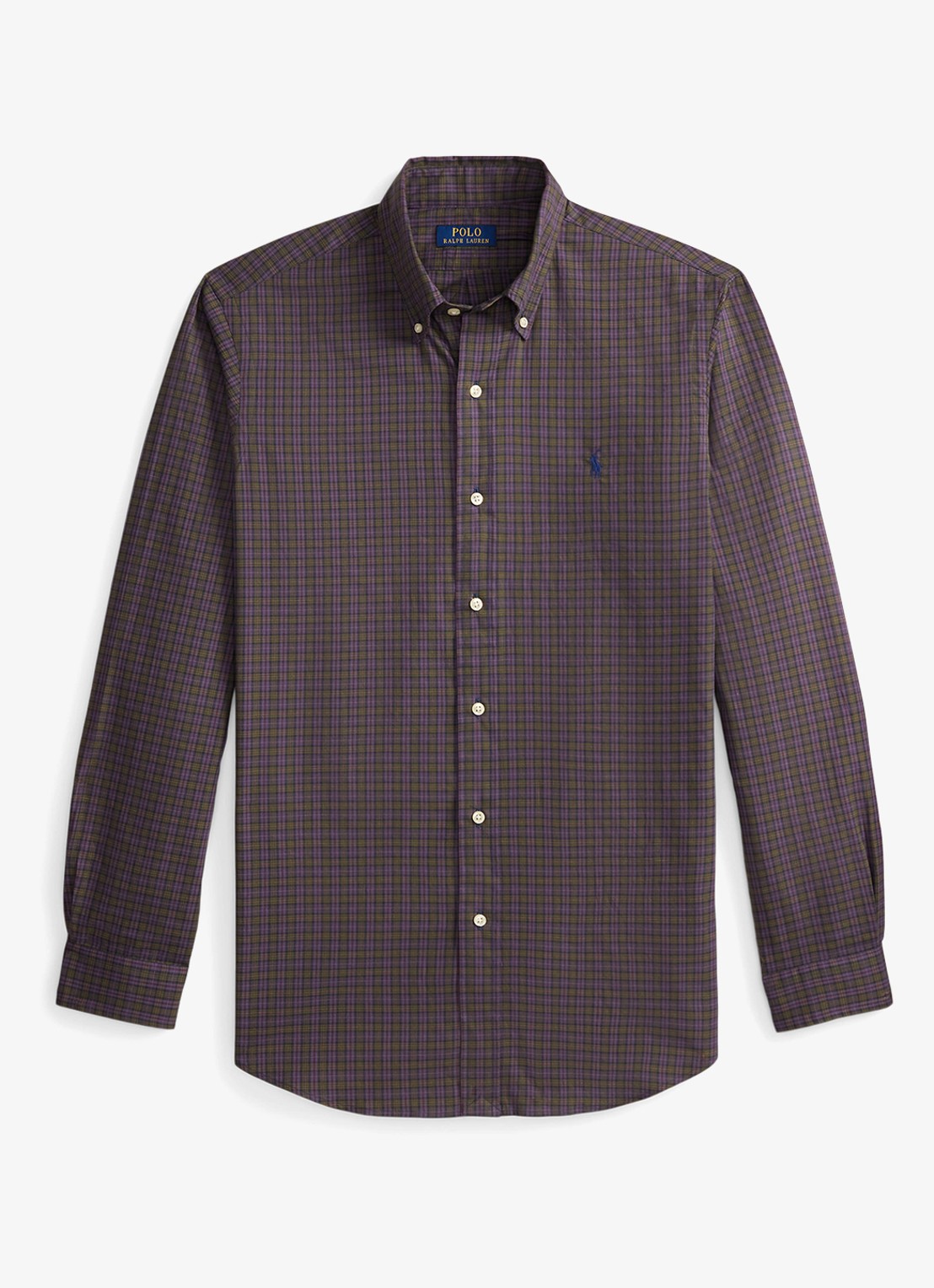 Ralph Lauren Regular fit overhemd met ruitdessin - voorkant 4 7364 olive lavender multi / olijfgroen