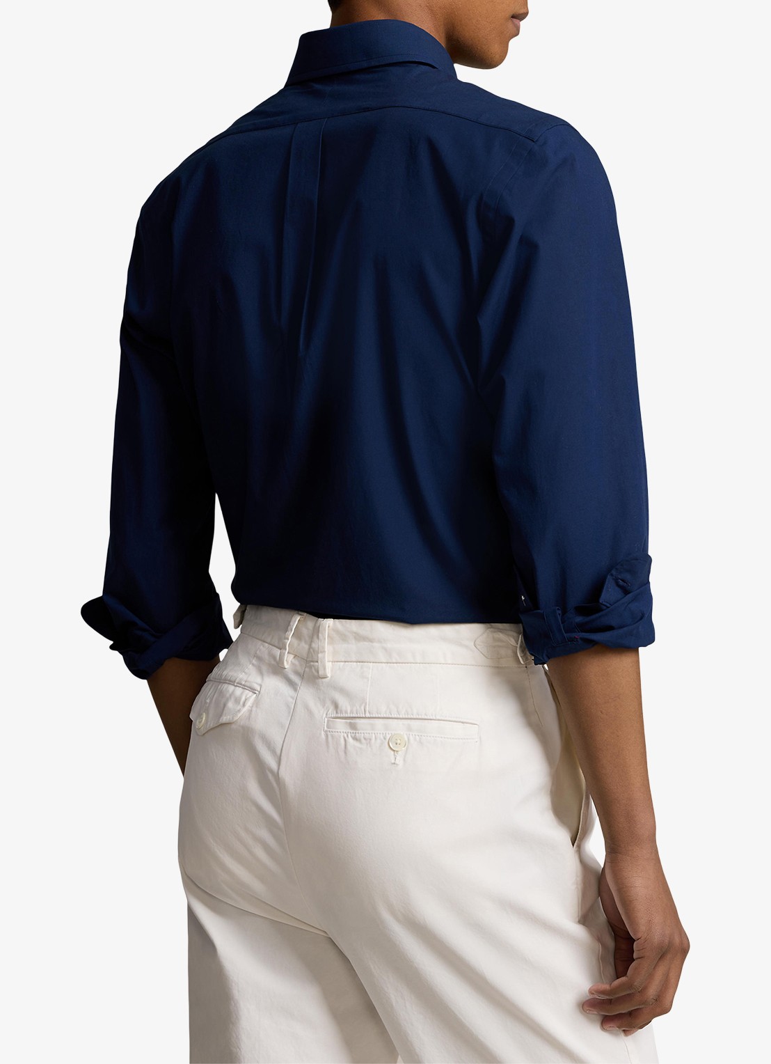 Ralph Lauren Regular fit overhemd met streepprint - achterkant newport navy / donkerblauw