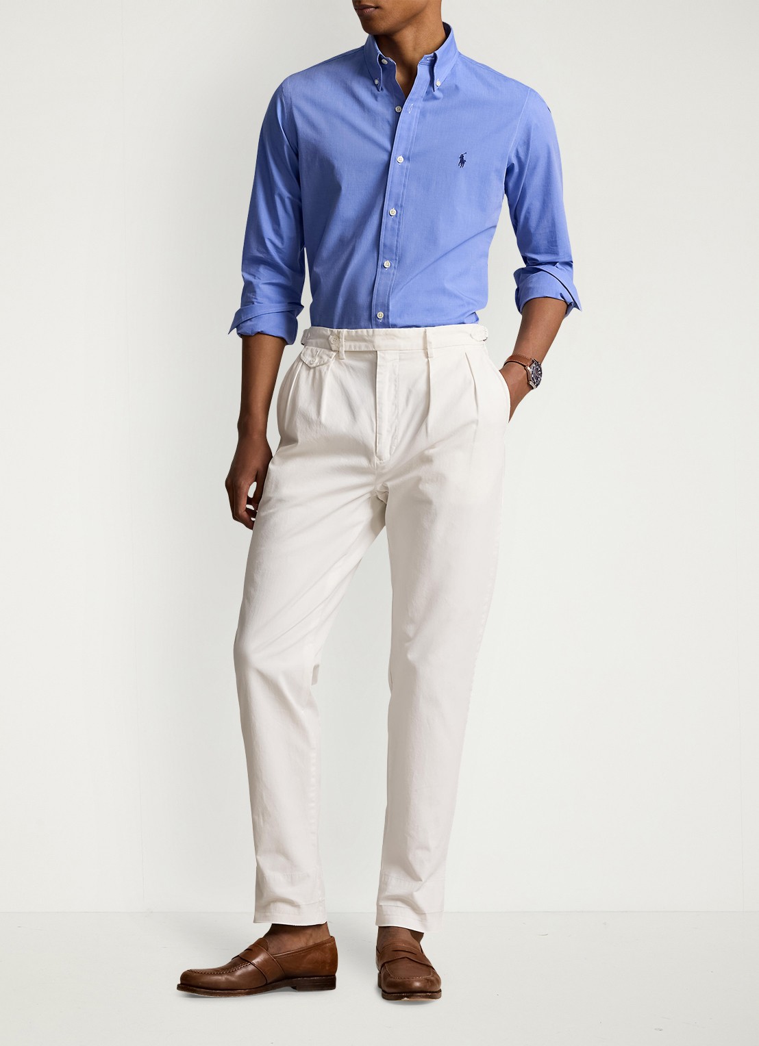 Ralph Lauren Regular fit overhemd met streepprint - voorkant 5 blue end on end