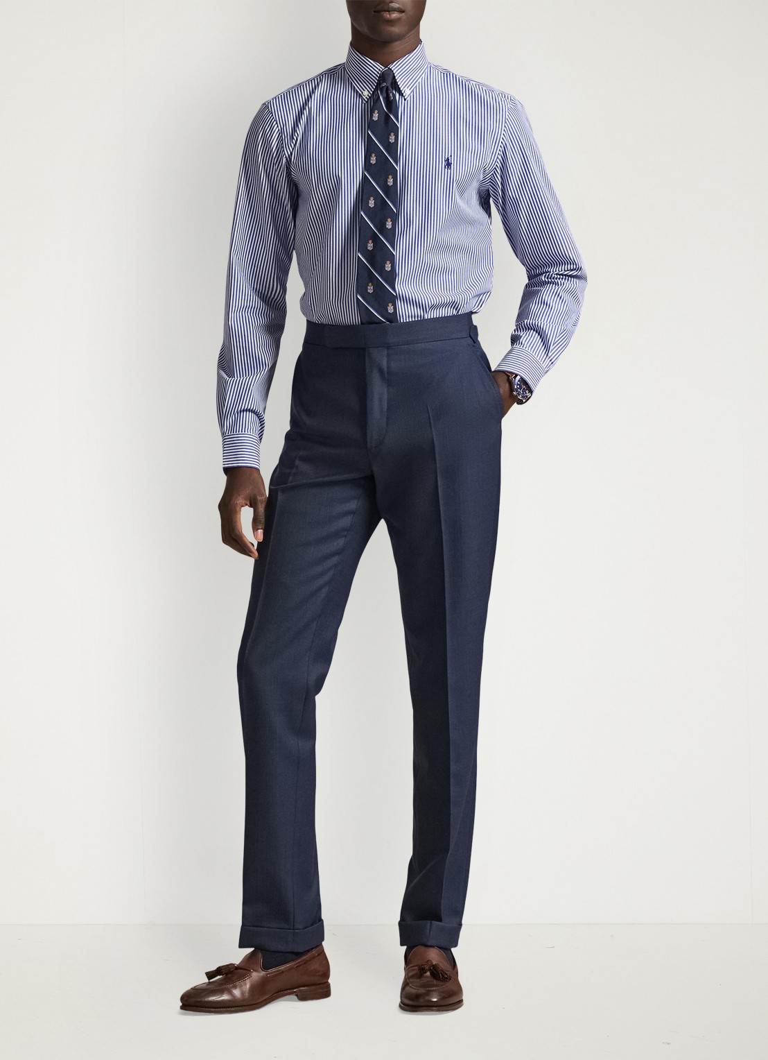 Ralph Lauren Regular fit overhemd met streepprint - voorkant 3 blue / white bengal stripe