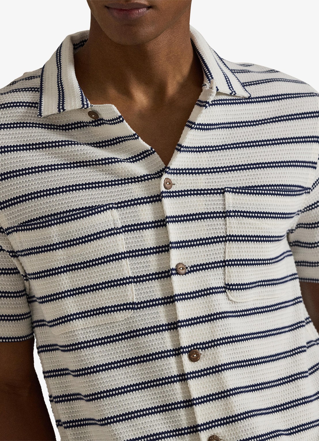 Ralph Lauren Regular fit overhemd met streepprint - detail 2 pale cream/newport navy-zyrs