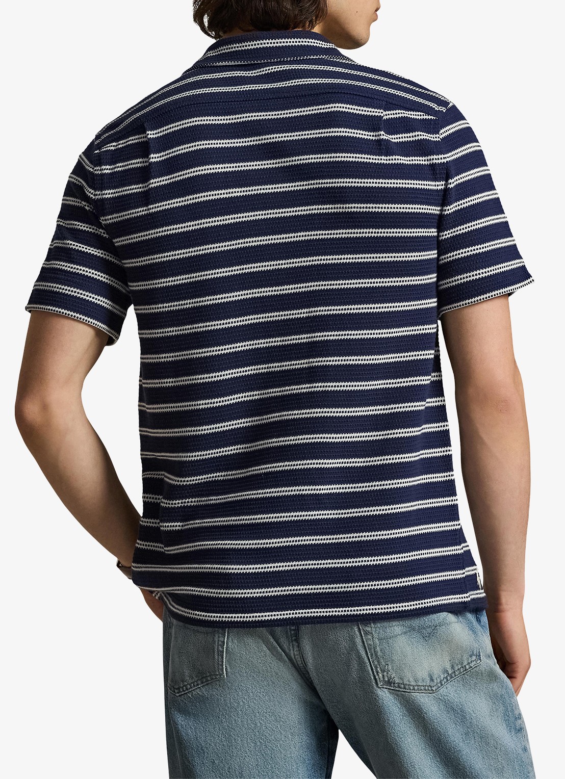Ralph Lauren Regular fit overhemd met streepprint - achterkant 3 newport navy/pale cream-zyrr