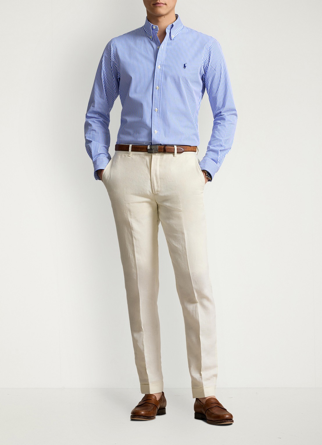 Ralph Lauren Regular fit overhemd met streepprint - voorkant 3 4655h light blue