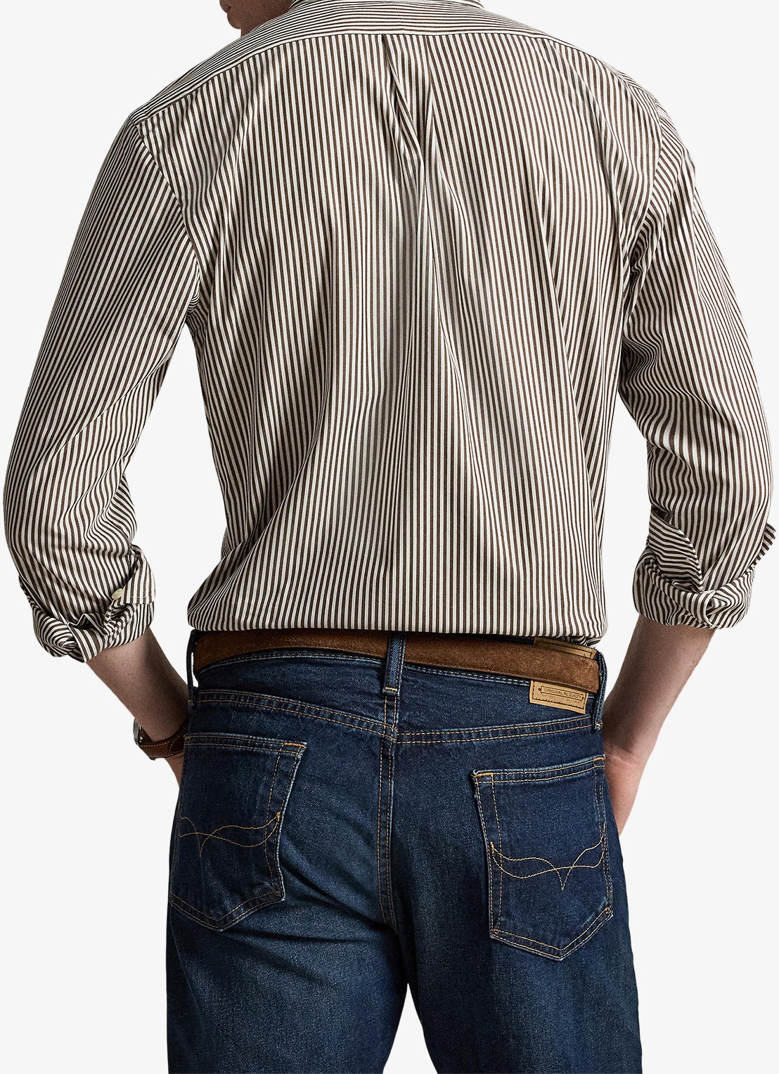 Ralph Lauren Regular fit overhemd met streepprint - achterkant 3 4655ag nutmeg brown