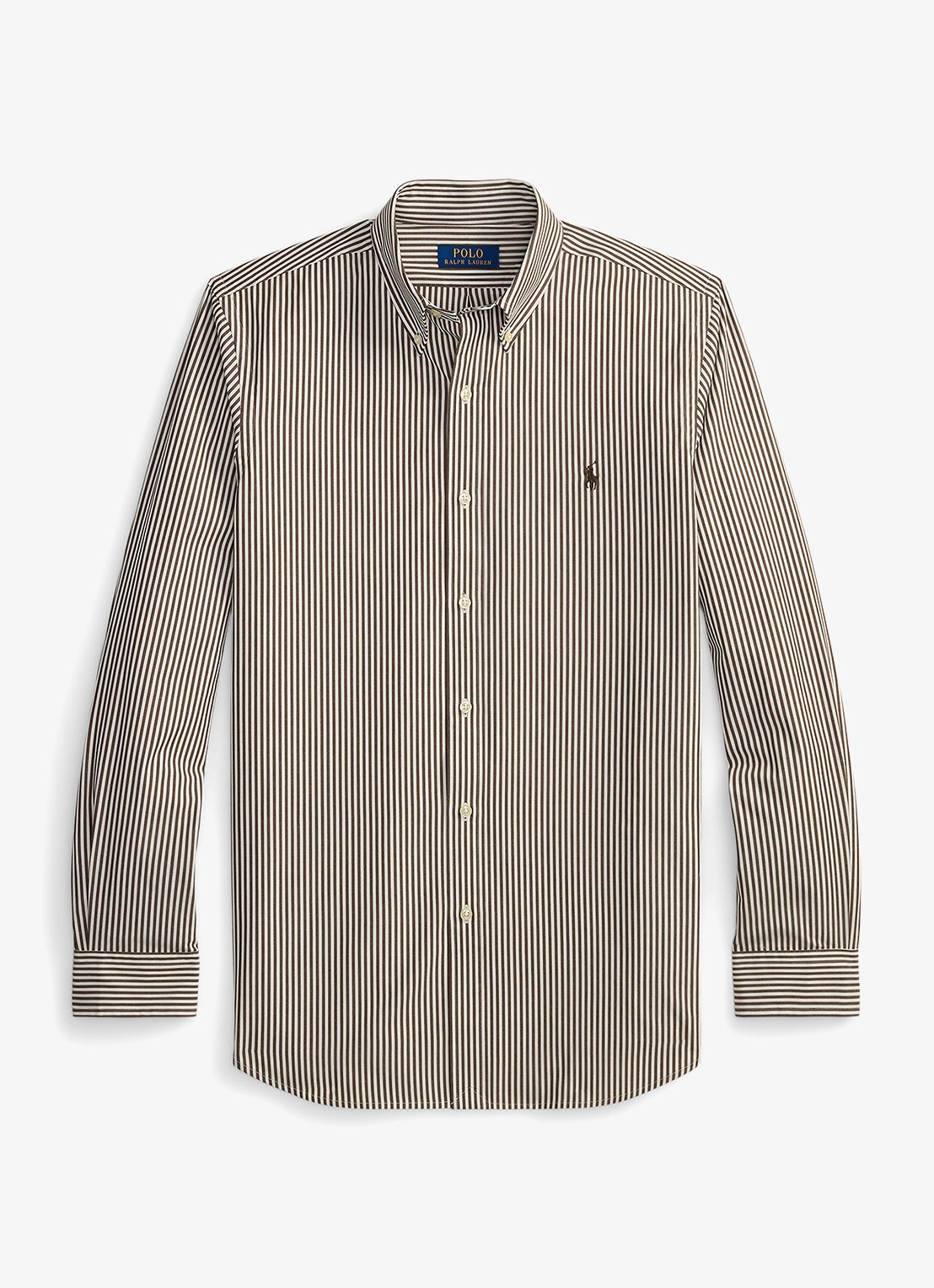 Ralph Lauren Regular fit overhemd met streepprint - voorkant 4655ag nutmeg brown