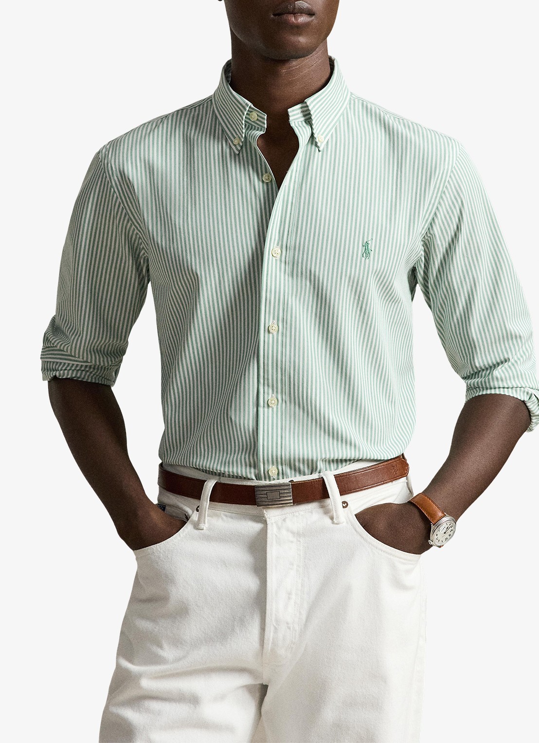 Ralph Lauren Regular fit overhemd met streepprint - voorkant 2 4655ae faded mint