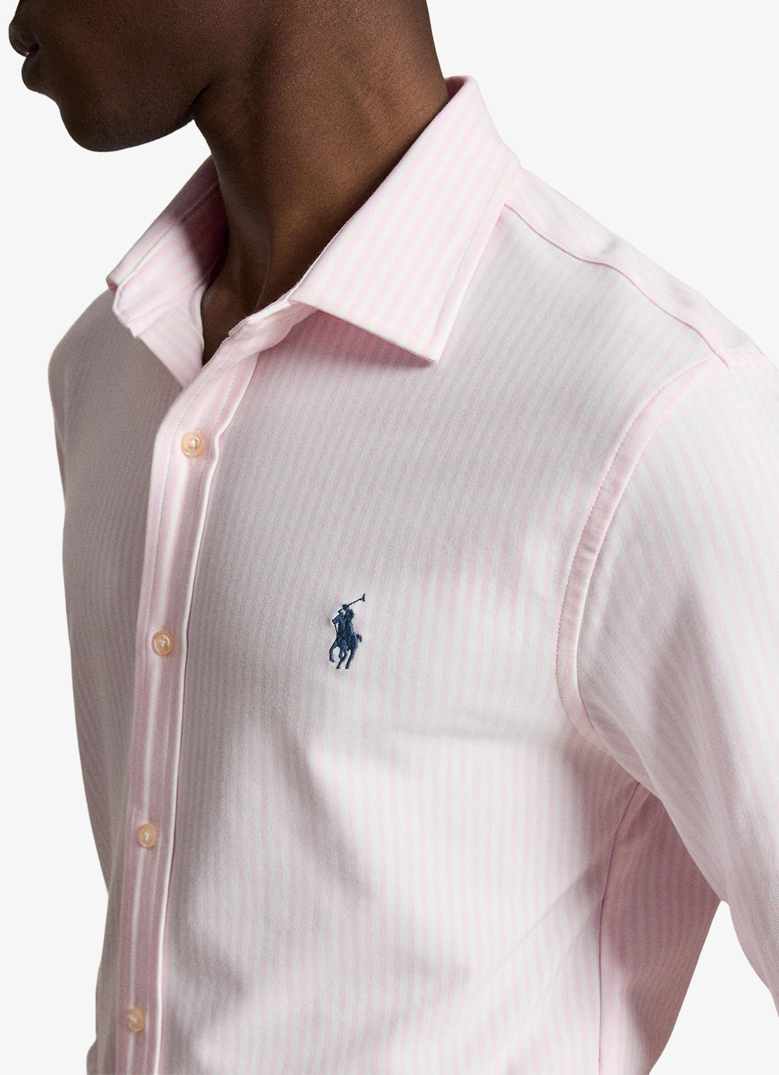 Ralph Lauren Regular fit overhemd met streepprint - detail 2 white/carmel pink / roze
