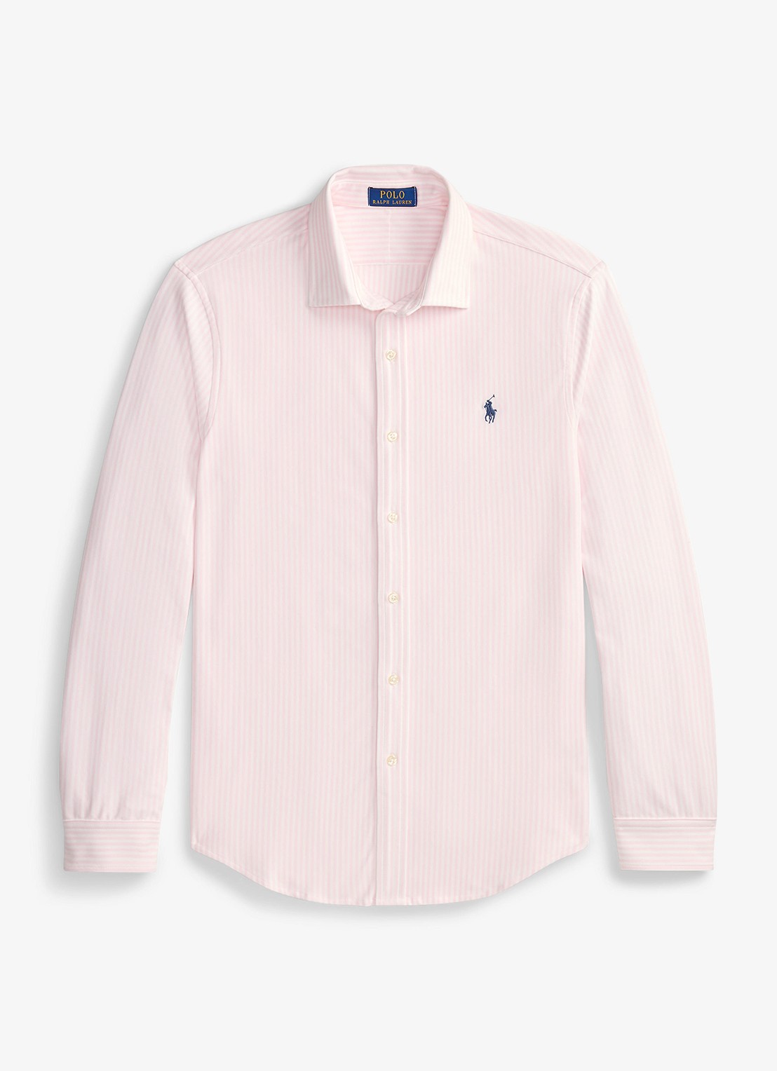 Ralph Lauren Regular fit overhemd met streepprint - voorkant 4 white/carmel pink / roze