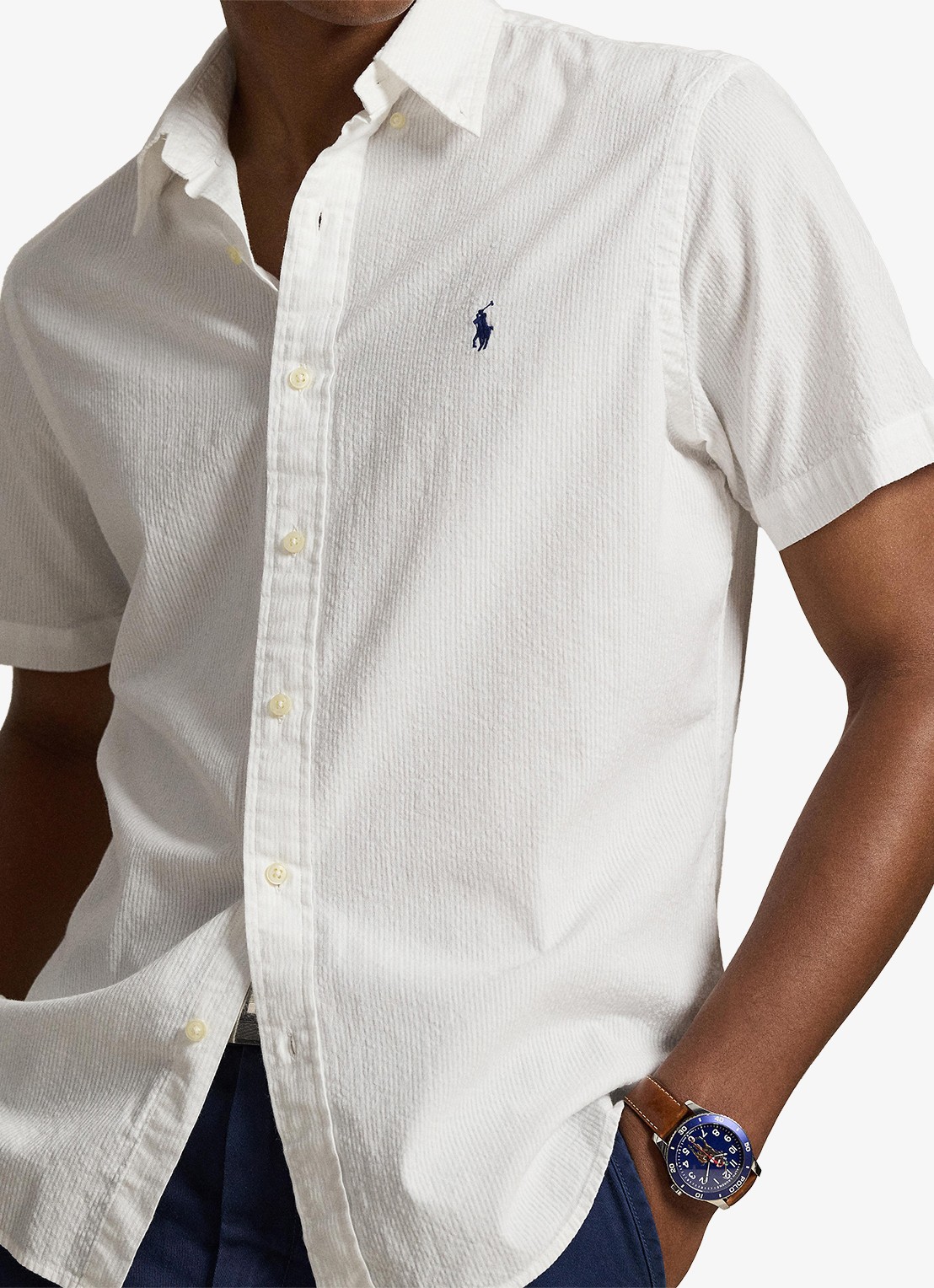 Ralph Lauren Regular fit overhemd met structuur - detail 7 wit